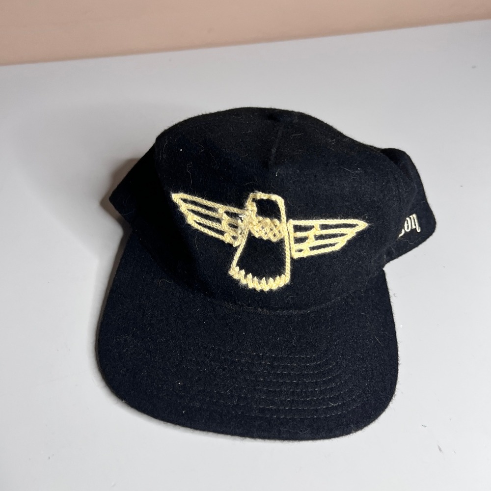 Gibson Guitars Snapback Hat Black Wool Blend Winged Logo Baseball‎ Cap Mens OSFM